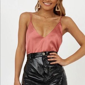 Showpo. Tops - NWT Rose Satin cami US Size 2 Showpo. Tops - NWT Rose Satin cami US Size 2